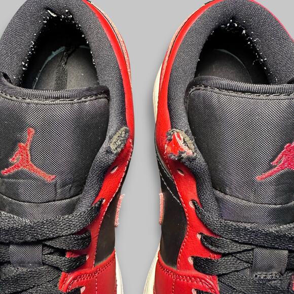 Air Jordan 1 Low “Bred” Black Red Men’s Sneakers - Size 8 - Picture 5 of 8